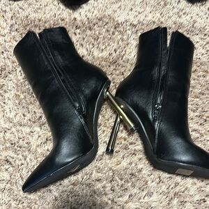 Black Leather Ankle Boots